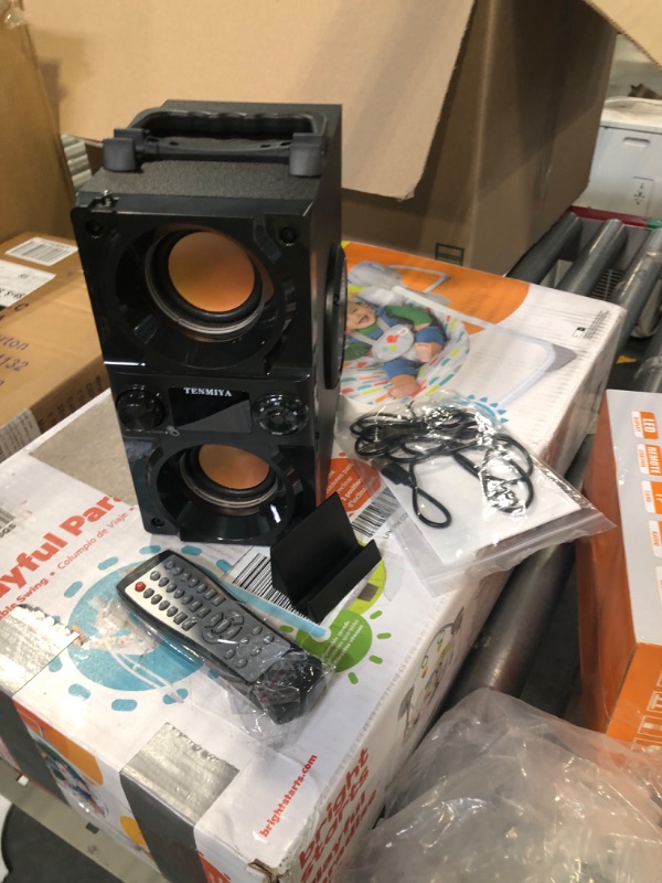 Photo 1 of Bluetooth Speaker, 40W (60W Peak) Portable Wireless Speaker with Colorful Lights, Double Subwoofer Heavy Bass, FM Radio, MP3 Player, Loud Stereo Speaker for Home Outdoor Party Camping