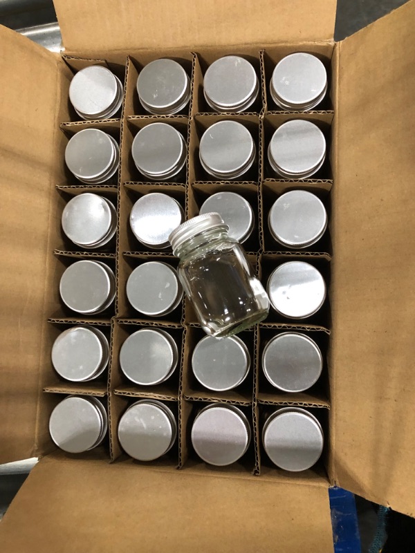 Photo 3 of U-Pack 2oz Mason Jar with Silver Lid for Honey Jam Spice Pack of 24 Sets