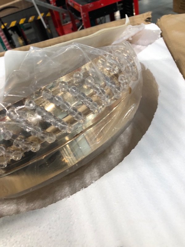 Photo 1 of Morpholife Crystal Ceiling Fan With Lights Remote Control, Modern LED Chandelier Fan, Indoor Elegant Fandelier with 5 Reversible Blades Home Decoration Living Room Bedroom (48" Rose Gold)