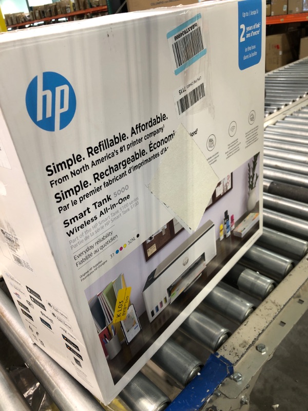 Photo 2 of HP Smart Tank 5000 Wireless All-in-One Ink Tank Printer with up to 2 years of ink included, mobile print, scan, copy, white, 17.11 x 14.23 x 6.19