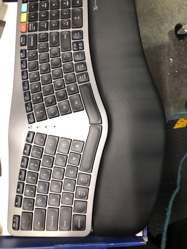 Photo 1 of X9 Wireless Ergonomic Keyboard Mouse Combo - 2.4G+BT Optimized for Comfort - Bluetooth Ergonomic Split Keyboard with Wrist Rest and 6 Button Ergo Mouse - Rechargeable Mouse Keyboard - X9RBERGO2SGCB