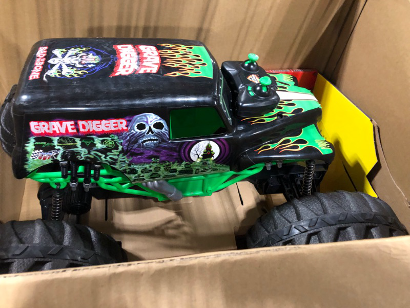 Photo 3 of Monster Jam, Official Mega Grave Digger All-Terrain Remote Control Monster Truck, Over 2 Ft. Tall, 1:6 Scale, Kids Toys for Boys and Girls Ages 4 and up Mega Grave Digger (V2)