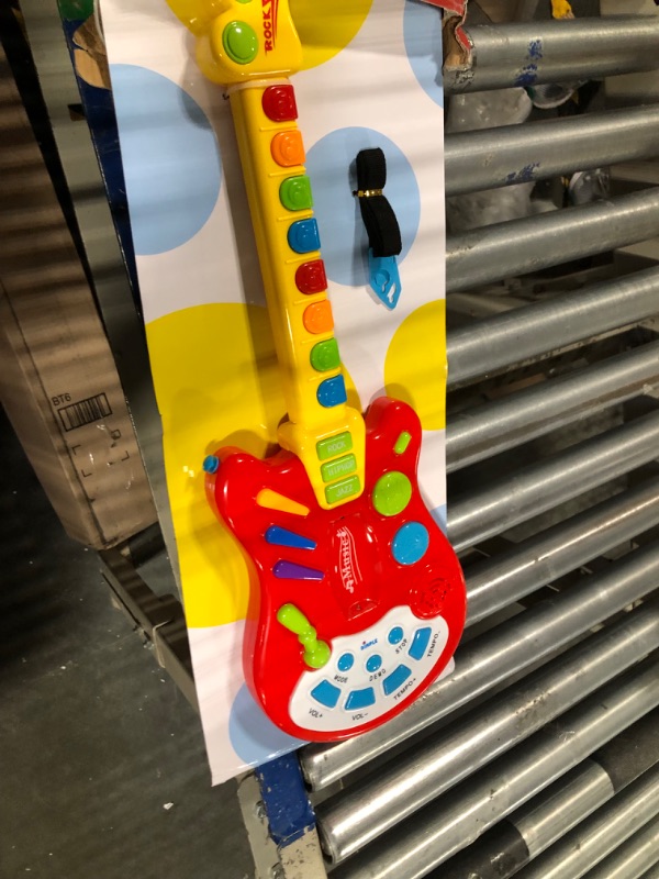 Photo 3 of Dimple Kids Handheld Musical Electronic Toy Guitar for Children Plays Music, Rock, Drum & Electric Sounds Best Toy & Gift for Girls & Boys (Red) (Single)