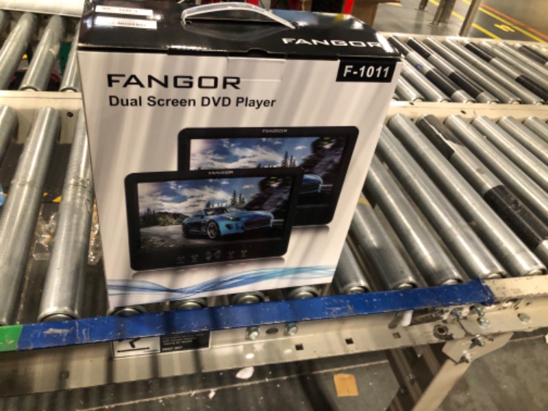 Photo 2 of FANGOR 10.5 Dual DVD Player for Car Portable Headrest Video Players with 2 Mounting Brackets, 5 Hours Rechargeable Battery, Last Memory, USB/SD Card Reader, AV Out&in (1 Player + 1 Screen) U1011A