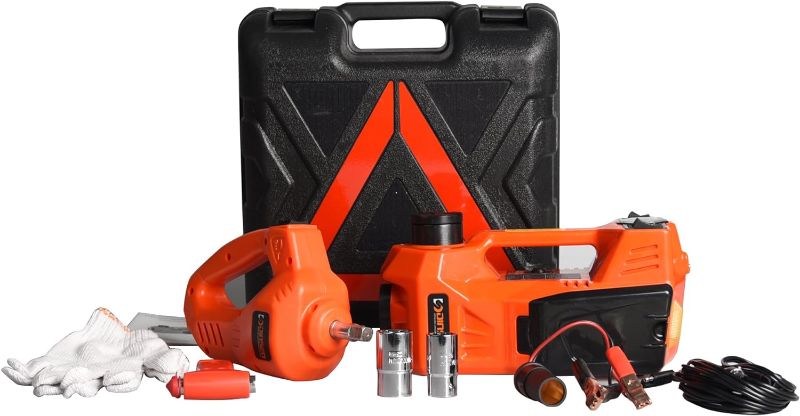 Photo 1 of 
Roadside Emergency Kit Including 12V DC 2200lb Electric Hydraulic Floor Jack with Inflatable Pump and Electric Impact Wrench Tool Set(6.1-17.3 inch)