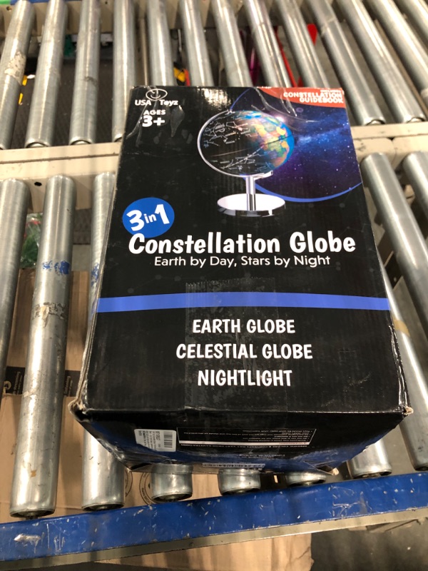 Photo 3 of ******sold for parts*****USA Toyz Illuminated Globe of the World with Stand - 3in1 World Globe, Constellation Globe Night Light, and Globe Lamp with Built-In LED, Easy to Read Texts, and Non-Tip Base, 13.5 Inch Tall