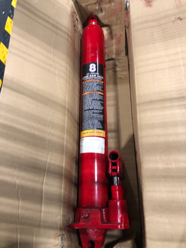 Photo 3 of BIG RED T30808 Torin Hydraulic Long Ram Jack with Double Piston Pump and Clevis Base (Fits: Garage/Shop Cranes, Engine Hoists, and More): 8 Ton (16,000 lb) Capacity, Red 8 Ton Double Pump