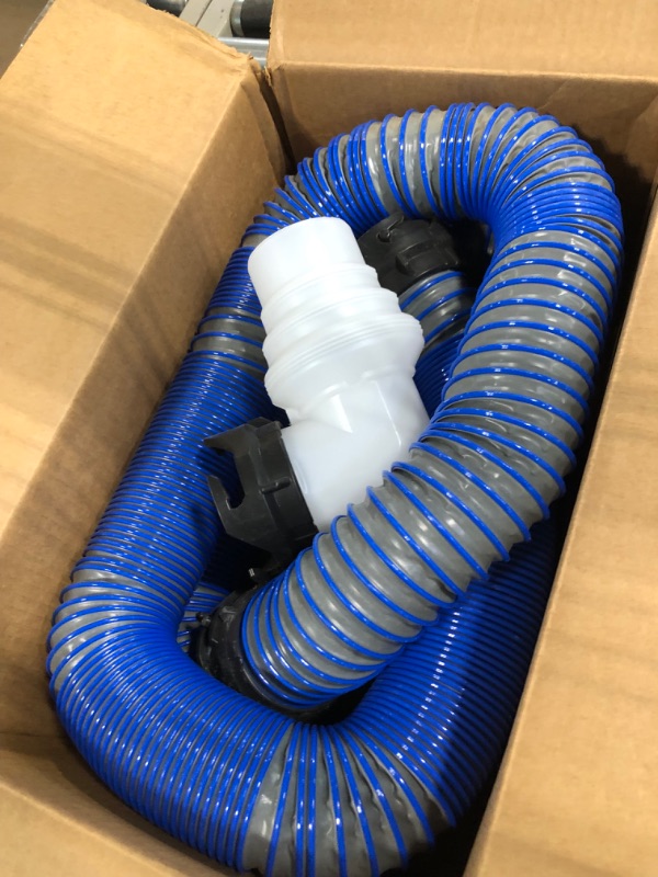 Photo 3 of Camco RhinoEXTREME 20ft RV Sewer Hose Kit, Includes Swivel Fitting and Translucent Elbow with 4-In-1 Dump Station Fitting, Crush Resistant, Storage Caps Included - 39867