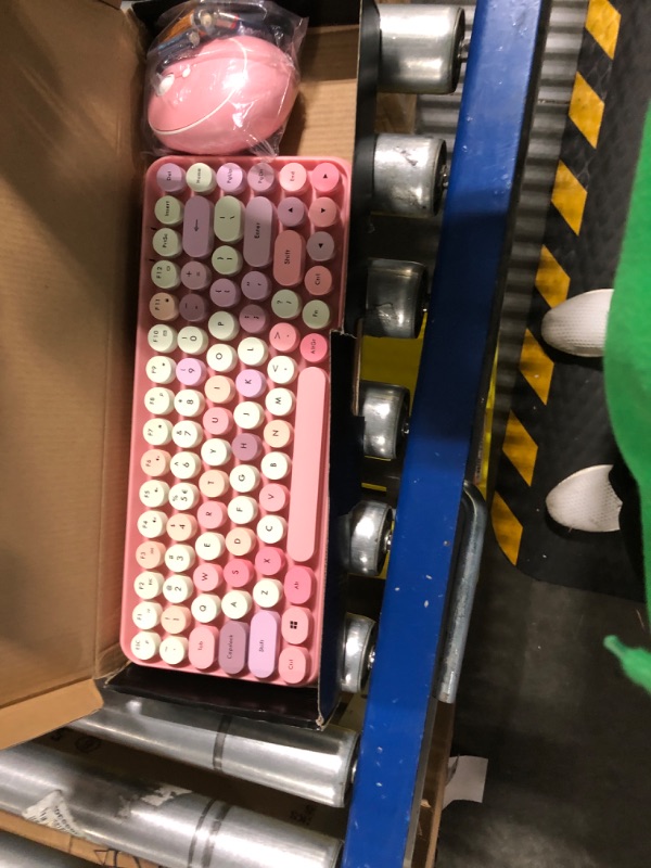Photo 1 of Perixx PERIDUO-713 Wireless Mini Keyboard and Mouse Combo, Retro Round Key Caps, Pastel Pink, US English Layout