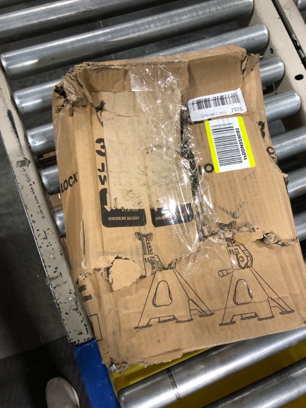 Photo 1 of YELLOW JACKET Car Jack Stands 3 Ton with Double Locking and Large Foot Base for Lifting SUVS, Heavy Duty Steel, 6600 lb Capacity, 1 Pair, Yellow
