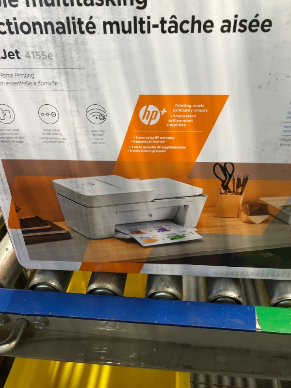 Photo 1 of HP DeskJet 4155e Wireless Color All-in-One Printer & 67XL Tri-Color High-Yield Ink Cartridge | 3YM58AN & 67XL Black High-Yield Ink Cartridge | 3YM57AN Printer + Tri-color Ink + Black Ink