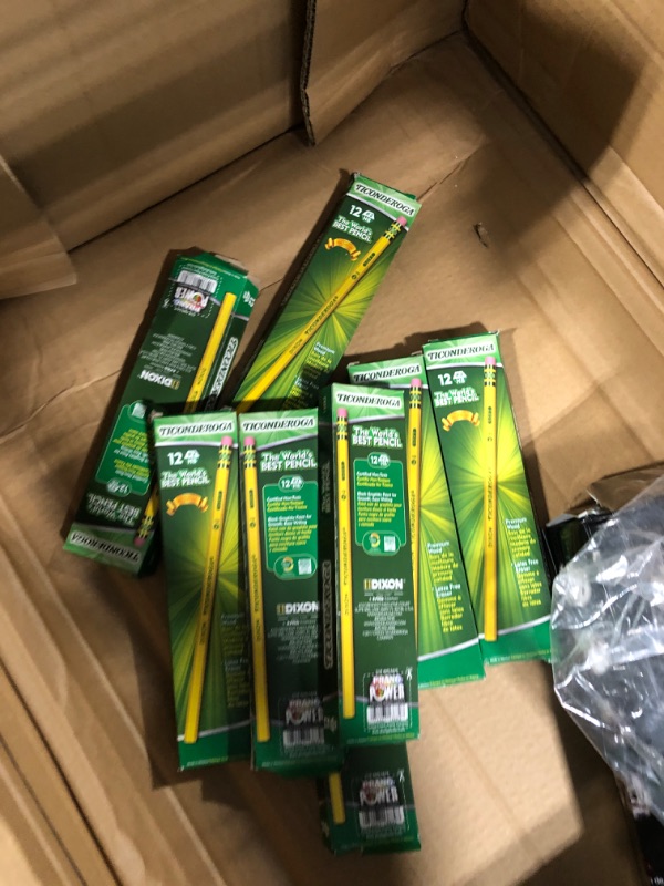 Photo 1 of Ticonderoga Wood-Cased Pencils, Unsharpened, #2 HB Soft, Yellow, 96 Count 12 Count (Pack of 8)