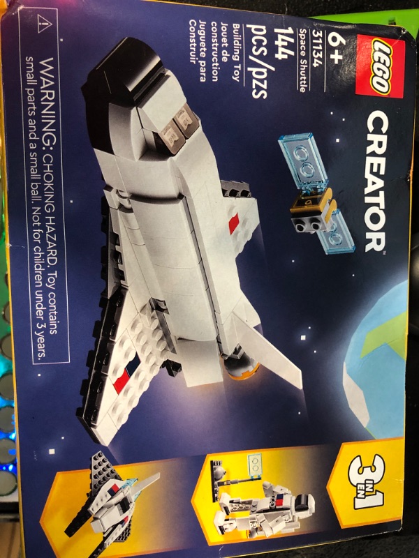 Photo 3 of LEGO Creator 3 in 1 Space Shuttle Toy to Astronaut Figure to Spaceship 31134, Building Toys for Kids, Boys, Girls Ages 6 and up, Creative Gift Idea