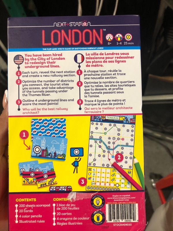 Photo 3 of Blue Orange Games Next Station London Board Game - Family or Adult Strategy Flip and Write Game for 1 to 4 Players. Recommended for Ages 8 & Up. Spiel Des Jarhes 2023 Game of The Year Nominee.