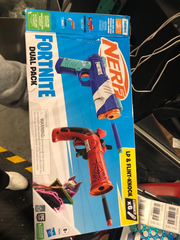 Photo 2 of NERF Fortnite Dual Pack Includes 2 Blasters (Flint-Knock & LP) and 6 Elite Foam Darts