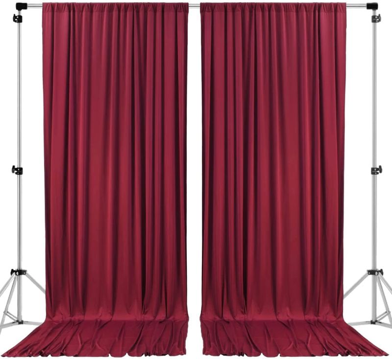 Photo 1 of AK TRADING CO. 10 feet x 8 feet Polyester Backdrop Drapes Curtains Panels with Rod Pockets - Wedding Ceremony Party Home Window Decorations - Coral (DRAPE5X8-CORAL-2PACK) 10 ft x 8 ft Coral