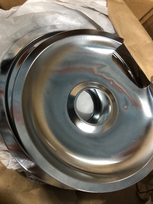 Photo 3 of Amazinpure Electric Stove Chrome Drip Pans 1 Large 8'' WB32X10013 & 3 Small 6'' WB32X10012 Gas Stove Burner Drip Pans and Rings for GE Hotpoint & Kenmore