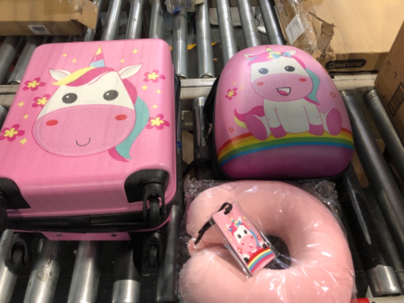 Photo 1 of emissary Kids Luggage With Wheels For Girls, Unicorn Kids Luggage Set, Childrens Luggage For Girls With Wheels, Kids Suitcases With Wheels For Girl, Toddler Suitcase For Girls, Travel Luggage For Kids
