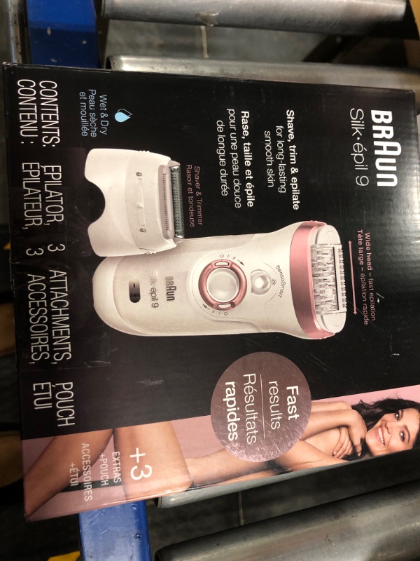 Photo 3 of Braun Epilator Silk-épil 9 9-720, Hair Removal for Women, Wet & Dry, Womens Shaver & Trimmer, Cordless, Rechargeable Silk-epil 9-720