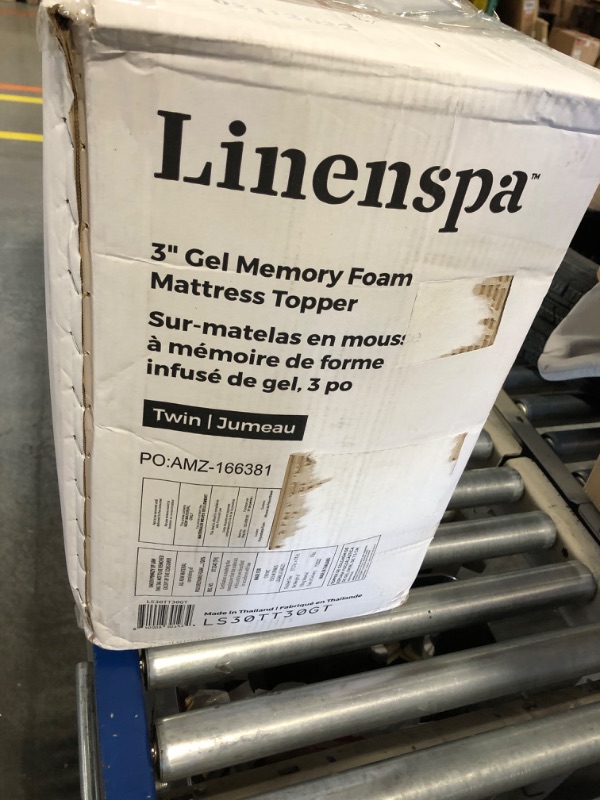 Photo 2 of LINENSPA 3 Inch Gel Infused Memory Foam Twin Mattress Topper & Waterproof Bed Bug Proof Encasement Protector - Blocks Out Liquids, Bed Bugs, Dust Mites and Allergens Twin 3 Inch Topper + Protector