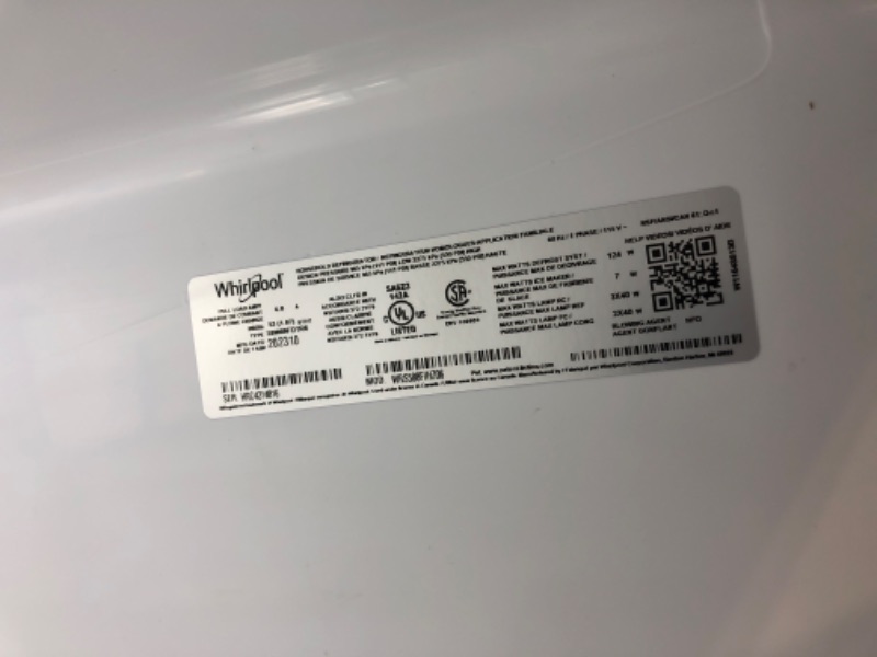 Photo 4 of ***MISSING INSIDE PARTS - SEE PICTURES***  

Whirlpool 28.4-cu ft Side-by-Side Refrigerator with Ice Maker (Fingerprint Resistant Stainless Steel)
