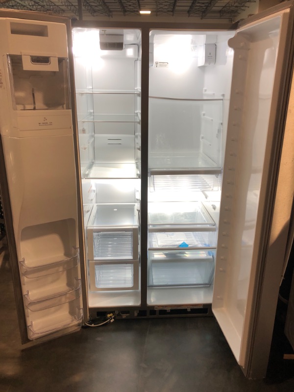 Photo 3 of ***MISSING INSIDE PARTS - SEE PICTURES***  

Whirlpool 28.4-cu ft Side-by-Side Refrigerator with Ice Maker (Fingerprint Resistant Stainless Steel)
