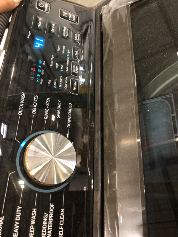 Photo 2 of Samsung 4.7-cu ft High Efficiency Impeller Smart Top-Load Washer (Brushed Black)
