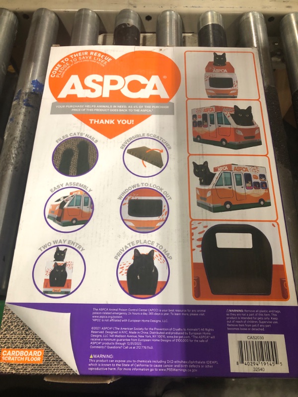 Photo 2 of ASPCA Cat House & Cat Scratcher w/Bonus Catnip Included, Adoption Truck cat House (CAS2030)