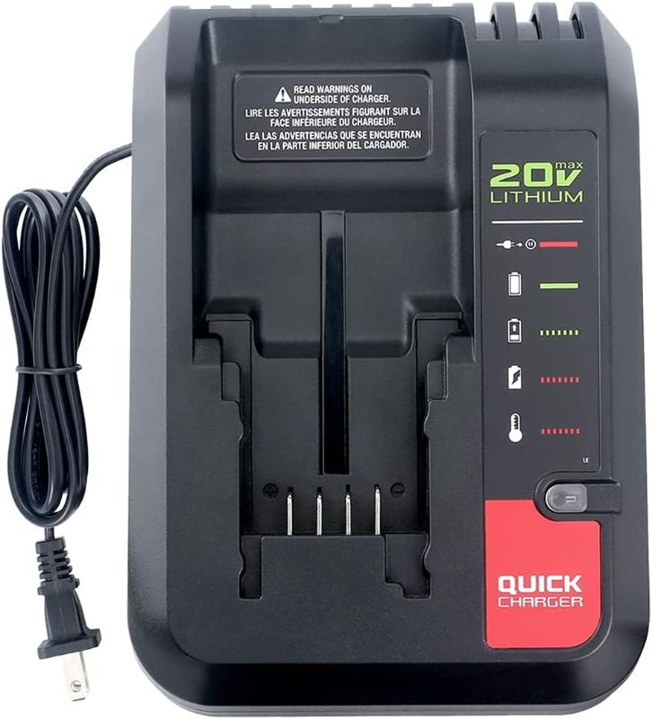 Photo 1 of PCC692L 20V MAX Lithium Battery Charger Replacement for Porter-Cable 20V Lithium Battery PCC685L PCC680L PCC681L PCC682L Black Decker LCS1620 20V Lithium Battery LBXR20 LBX4020