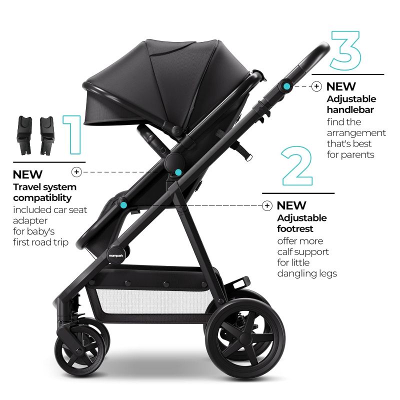 Photo 1 of ****USED****  Meteor 2 Baby Stroller 2-in-1 with Bassinet Mode, Compatible with Infant Car Seat, Adapter Included - Stable Bassinet Stroller Combo, Full-Size Baby Strollers for Family Outings ****USED**** 