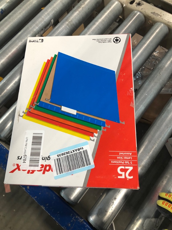 Photo 1 of Pendaflex Hanging File Folders, Letter Size, Assorted Colors, 1/5-Cut Adjustable Tabs, 25 Per Box (81663) Assorted Colors Letter Folders