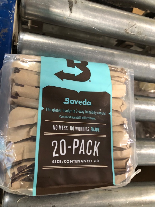 Photo 1 of Boveda 72% Two-Way Humidity Control Packs For Wood Humidifier Boxes – Size 60 – 20 Pack – Moisture Absorbers – Humidifier Packs – Hydration Packets in Resealable Bag 72% RH Level
