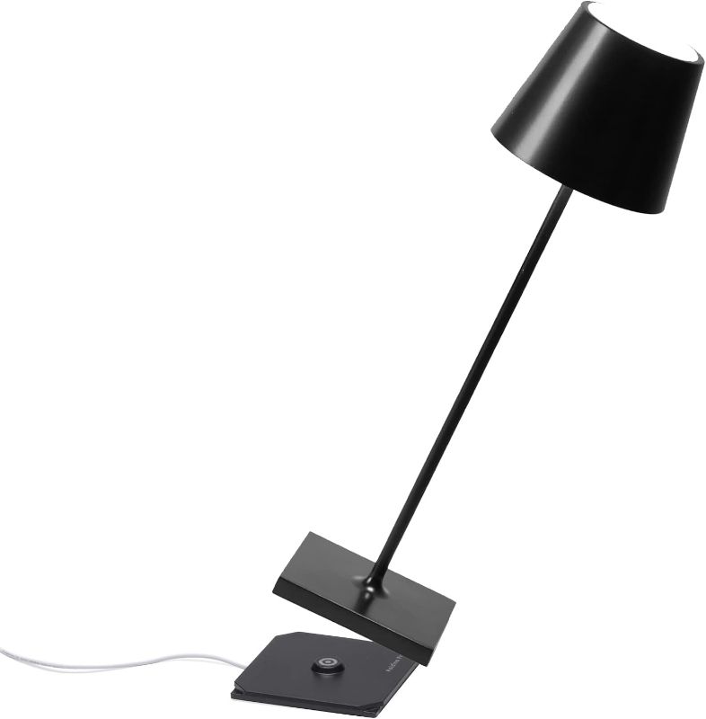 Photo 1 of Zafferano Poldina Pro Table Lamp (Black) Touch On/Off, Touch Dimmable, Cordless, Indoor/Outdoor, LED, Contact Charging