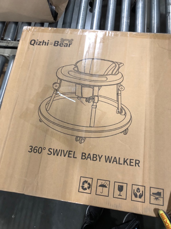 Photo 1 of Baby Walker with Wheels, Activity Center with Mute Wheels Anti-Rollover, 5-Position Height Adjustable Foldable Baby Walker for Boys and Girls from 6-18 Months with Footrest Green