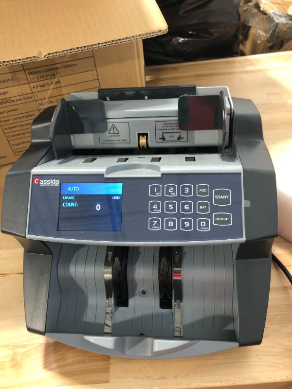 Photo 4 of Cassida 6600 UV/MG – USA Business Grade Money Counter with UV/MG/IR Counterfeit Detection – Top Loading Bill Counting Machine w/ ValuCount™, Add and Batch Modes – Fast Counting Speed 1,400 Notes/Min UV/MG Counterfeit Detection Machine