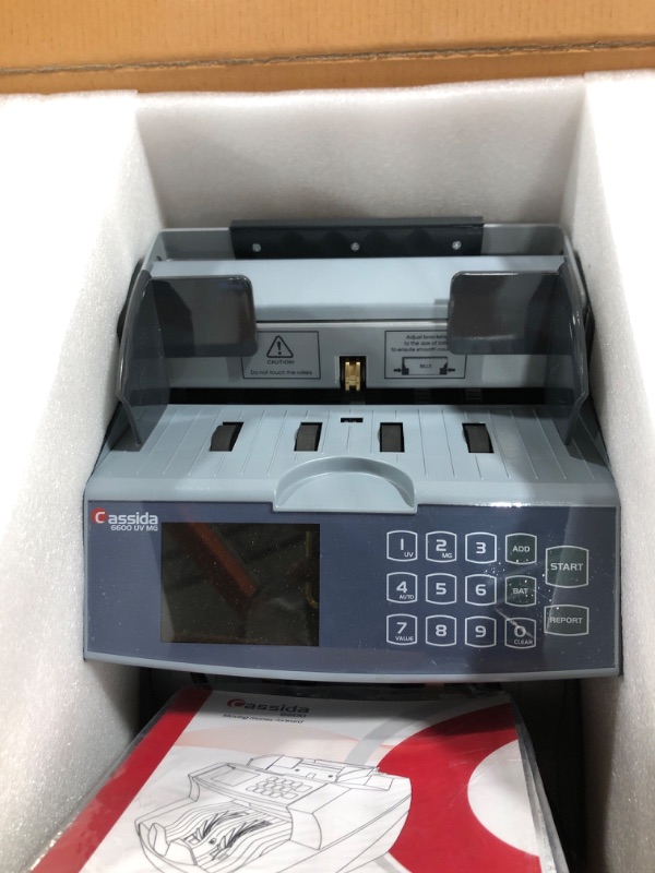 Photo 3 of Cassida 6600 UV/MG – USA Business Grade Money Counter with UV/MG/IR Counterfeit Detection – Top Loading Bill Counting Machine w/ ValuCount™, Add and Batch Modes ��– Fast Counting Speed 1,400 Notes/Min UV/MG Counterfeit Detection Machine