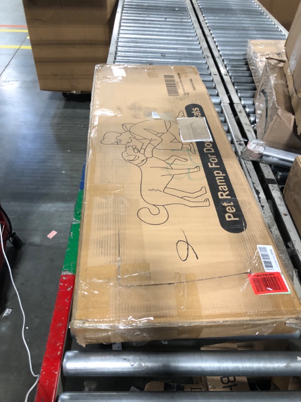 Photo 1 of Sakgos Dog Ramp for Bed, Adjustable Pet Ramp for Couch, Dog Ramp for High Bed, Wooden Folding Portable Dog Cat Bed Ramp for Bed and Car, Non Slip Carpet Surface 5 Levels, Natural Wooden, 250lbs