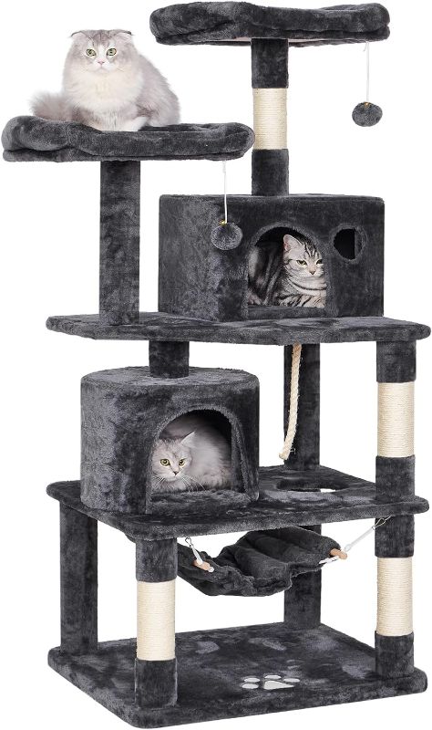 Photo 1 of 
BEWISHOME Cat Tree Condo Cat Tower for Indoor Cats Kitten Furniture Activity Center Pet Kitty Play House with Sisal Scratching Posts Perches Hammock Grey MMJ01B
Color:smoky grey