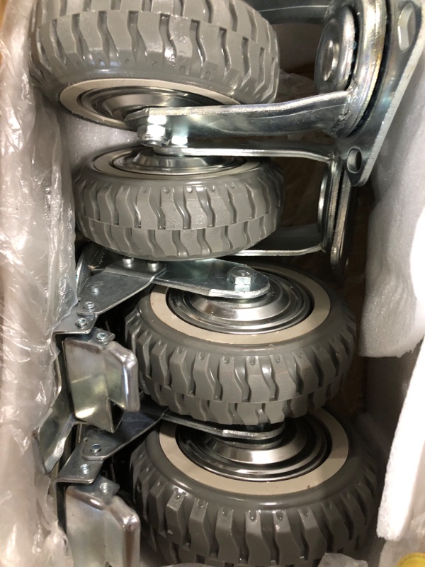 Photo 1 of 6 Inches Heavy Duty Rubber Caster Wheels Anti-Skid Swivel Casters Wheels with 360 Degree for Set of 4 (2 with Brakes& 2 Without)