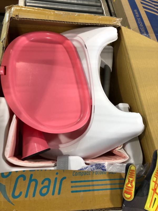 Photo 2 of Dream On Me Portable 2-in-1 Tabletalk High Chair, Convertible Compact Light Weight Highchair, Pink