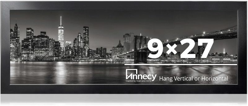 Photo 1 of Annecy 9x27 Picture Frame Black?1 Pack?, Panoramic Picture Frame for Wall Decoration, Classic Black Minimalist Style Suitable for Decorating Houses, Offices...
