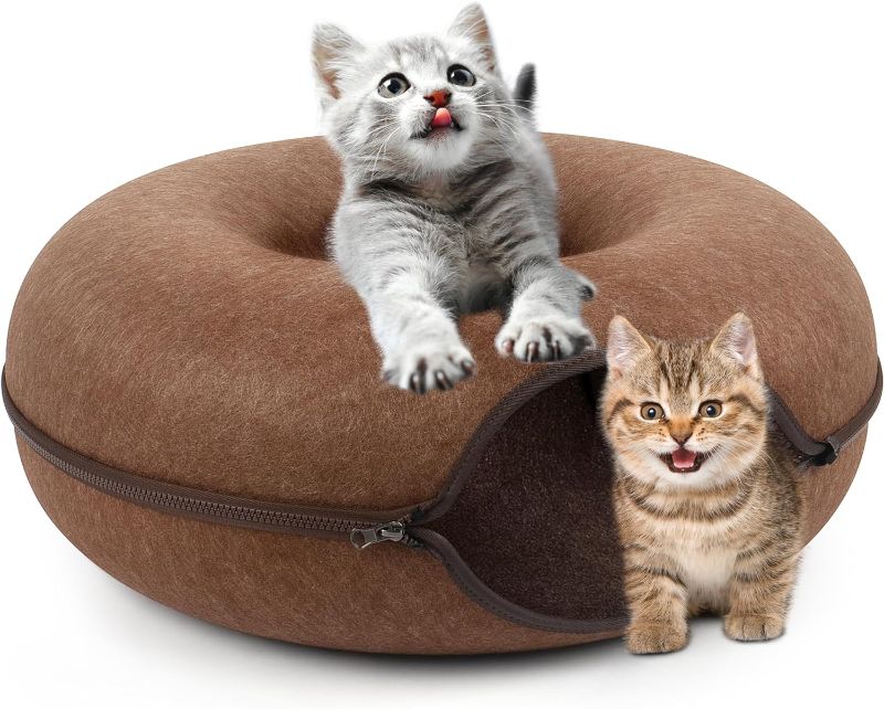 Photo 1 of 
MOMOGA Cat Tunnel Bed Peekaboo Cat Cave for Indoor Cats, Scratch Resistant & Washable & Detachable Round Felt Cat Donut Tunnel for Small Pets...
