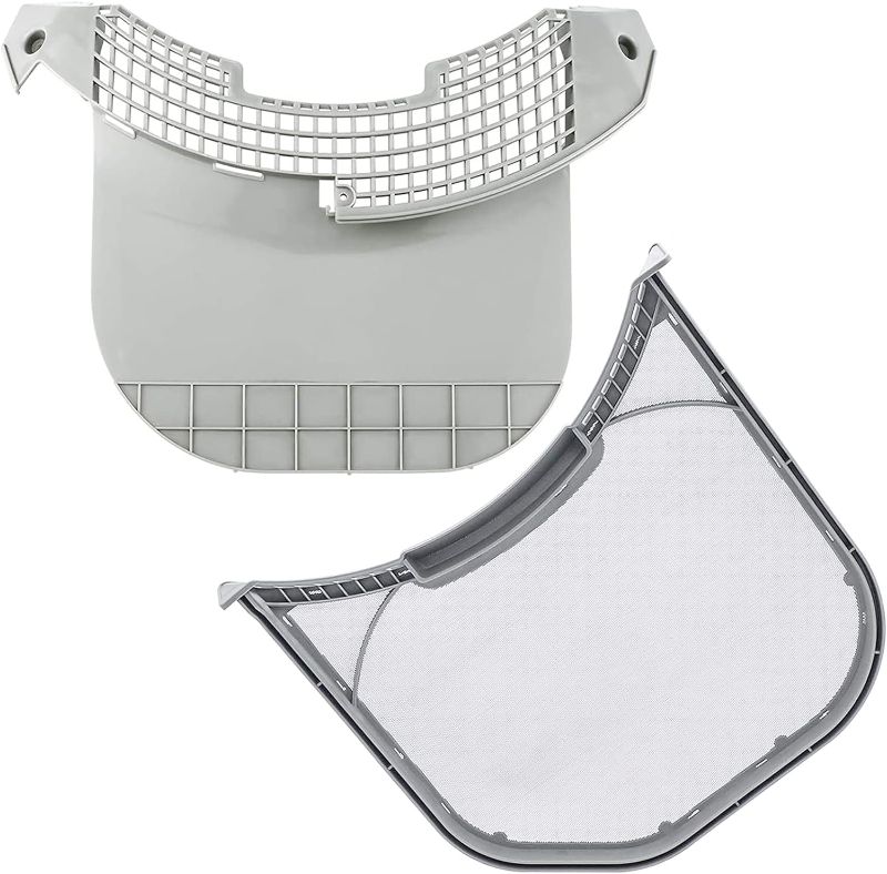 Photo 1 of 2pcs MCK49049101 Dryer Lint Filter Screen Housing Guide Cover with Adq56656401 Lint Filters Stainless Steel Mesh replacement - Suitable for LG kenmore...