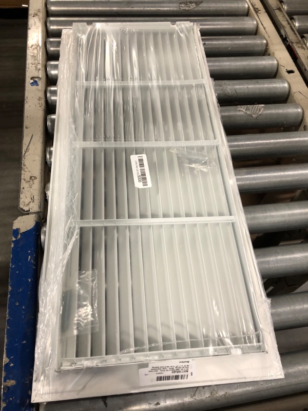Photo 2 of 
34" x 10" Steel Return Air Grille | Vent Cover Grill for Ceiling, White | Outer Dimensions: 35.75" X 11.75" H for 34x10 Duct Opening
