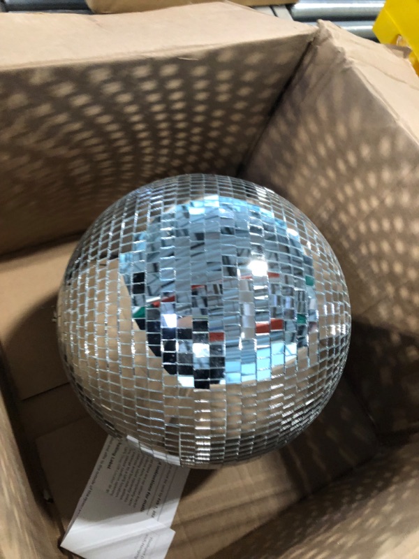 Photo 3 of Youdepot Disco Ball Disco Ball Mirror 12 Inch Mirror Ball Hanging Disco Lighting Ball for DJ Club Stage Bar Party Wedding Holiday Decoration Disco Ball Large
