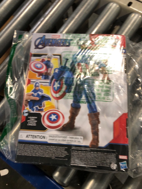 Photo 1 of Avengers Marvel Titan Hero Series Blast Gear Captain America, 12-Inch Toy, with Launcher, 2 Accessories and Projectile, Ages 4 and Up , Blue