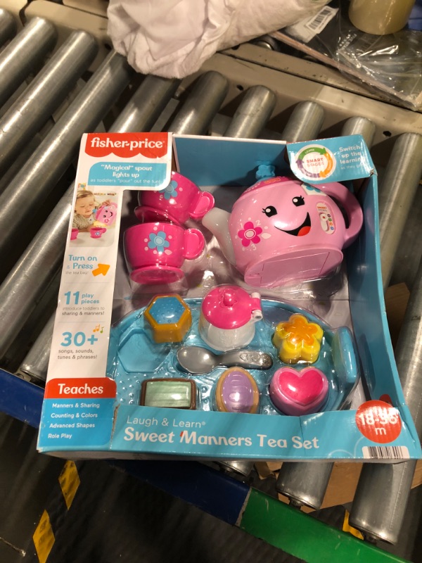 Photo 1 of Fisher-Price Laugh & Learn Toddler Learning Toy Sweet Manners Tea Set With Smart Stages For Pretend Play Ages 18+ Months Standard Packaging