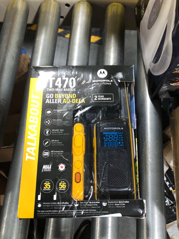 Photo 2 of Motorola Solutions T470 Two-Way Radio Black W/Yellow Rechargeable Two Pack & First Aid Only 298 Piece All-Purpose First Aid Emergency Kit (FAO-442) Two-Way Two Pack + First Aid Emergency Kit