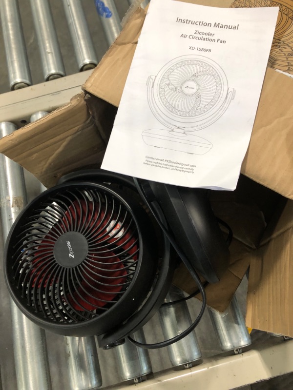 Photo 3 of ZICOOLER Fan for Bedroom, 24dB Low Noise Table Fan, Strong Airflow Air Circulator Fan, 70° Oscillating Fan, 100° Adjustable Tilt, 3 Speeds, Portable Desk Fan for Office, Kitchen, Home, Black-Red