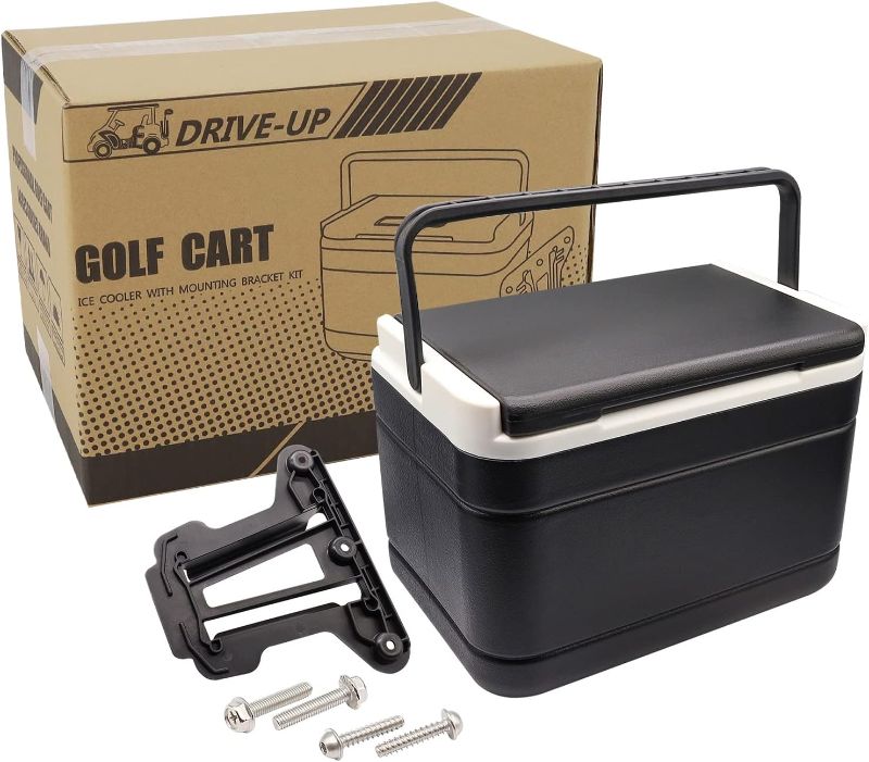 Photo 1 of 10L0L Golf Cart Ice Cooler Universal Insulated Portable Cooler Lightweight Ice Chest Box with Mounting Bracket Kit for Yamaha,EZGO,Club Car